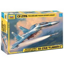 Zvezda SU-27UB Flanker-C orosz repülőgép modell - 1:72