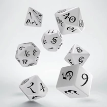 Classic RPG White & black Dice Set (7) - Dobókockák