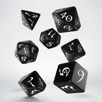 Classic RPG Black & white Dice Set (7) - Dobókockák