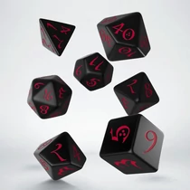 Classic RPG Black & red Dice Set (7) - Dobókockák