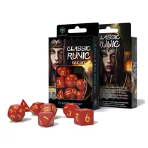 Classic runic Red & Yellow Dice Set (7) - Dobókockák