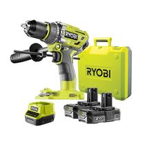 Ryobi R18PD7-220B 18V, 2.0Ah Szénkefe nélküli ütvefúró-csavarozó pótakkuval kofferben