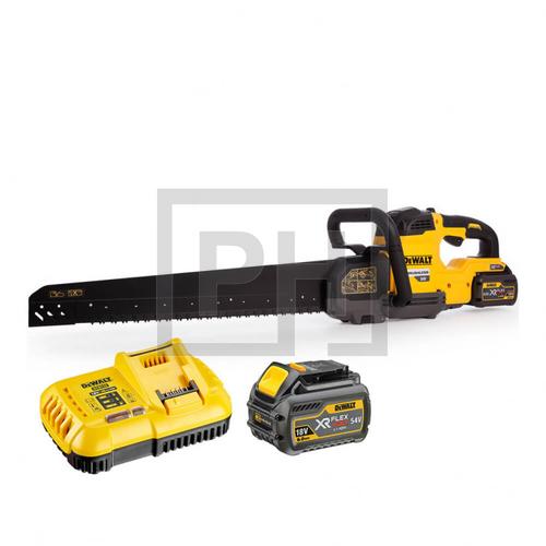 DeWalt DCS398T2-QW 54V XR FlexVolt 430mm Alligator fűrész pótakkuval
