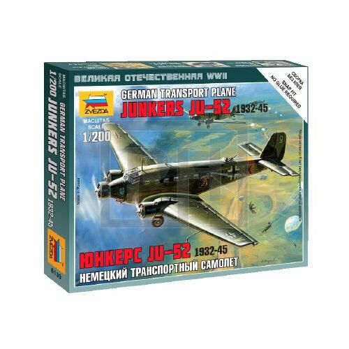 Zvezda Junkers JU-52 1932-1945 német repülőgép modell - 1:200