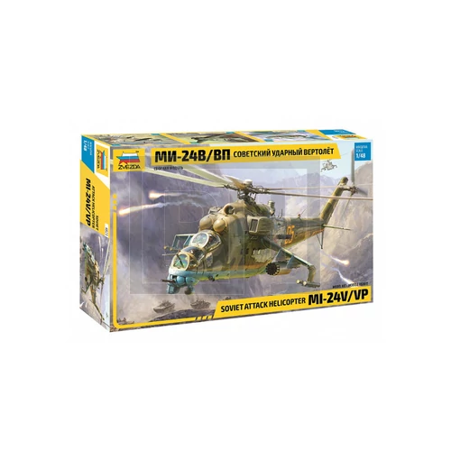 Zvezda Mi-24V/VP szovjet helikopter modell - 1:48