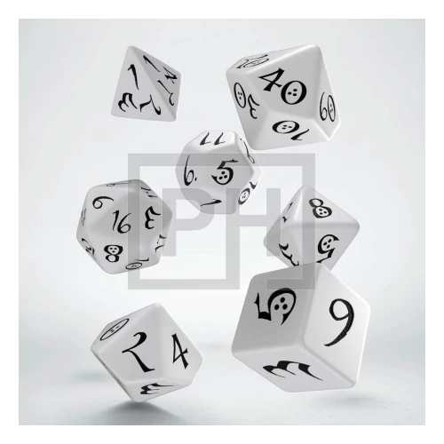 Classic RPG White & black Dice Set (7) - Dobókockák